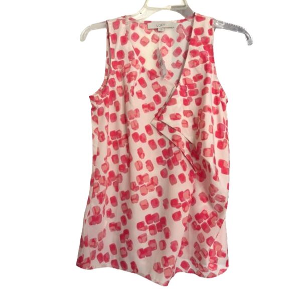 Loft Woman's Size XS Sleeveless Double Lapel Rayon Blouse - Picture 1 of 6